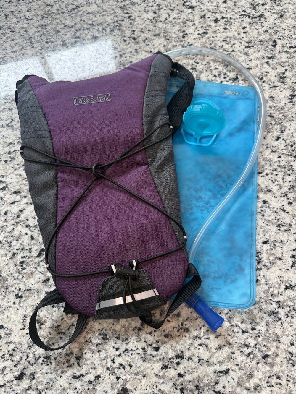 Lake & Trail Purple Hydration Pack with Blue Reservoir